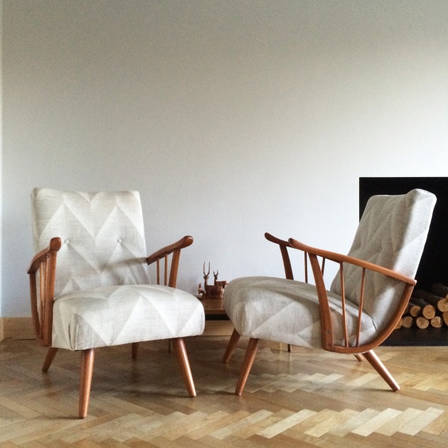 Vintage Chair - Pair of Danish Harp Armchair Florrie and Bill